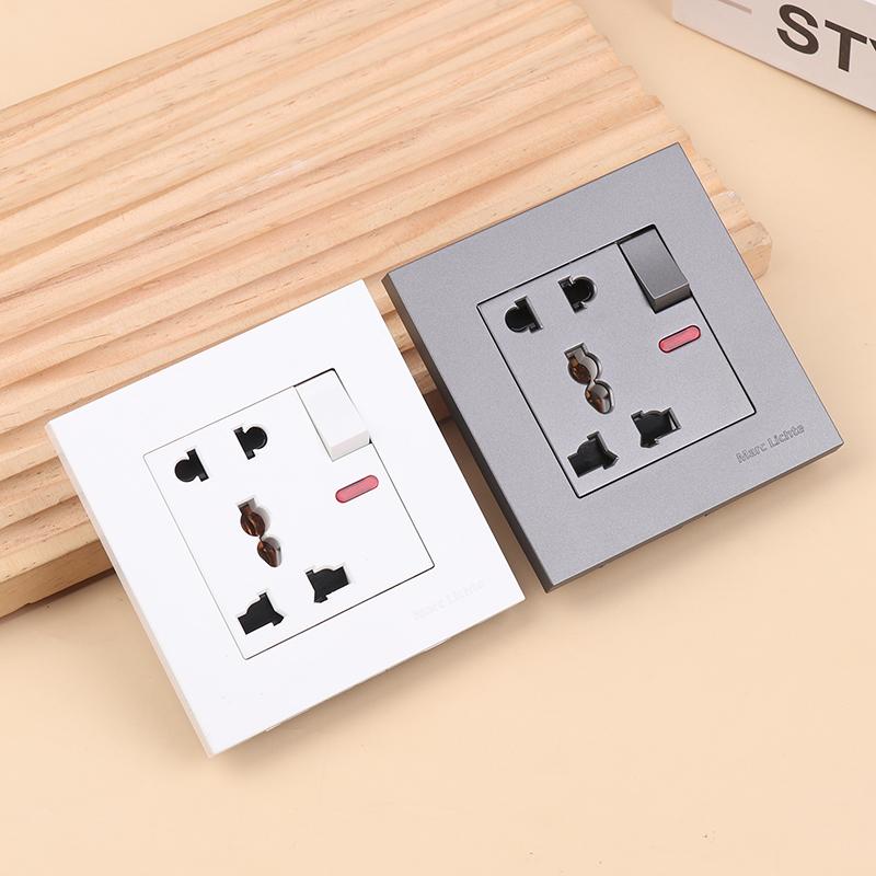 Универсальная 18 Вт Type-C Быстрая зарядка 5-контактная розетка, Настенная электрическая розетка Великобритании с USB-зарядкой, Белая умная двойная силовая розетка