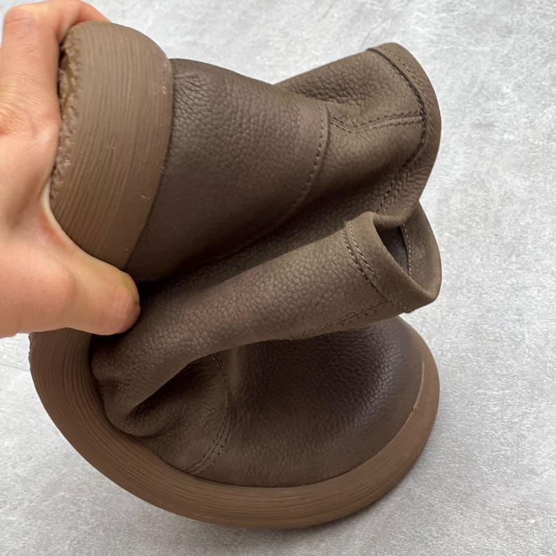 Johnature Короткие сапоги из натуральной кожи ручной работы в стиле ретро с круглым носком, повседневные однотонные универсальные женские ботинки на мягкой подошве