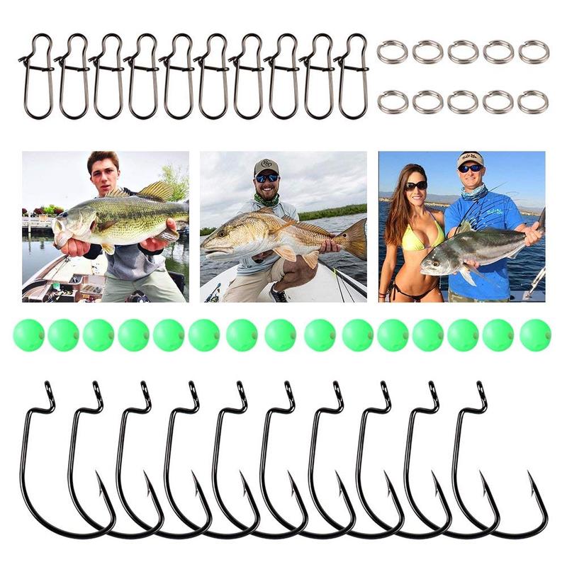 Набор рыболовных грузил с латунными грузилами, джиг-крючками, рыболовным поворотным кольцом, пластиковой коробкой