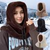 Korean Style Women's Furry Shawl Hat with Integrated Scarf and Ear Protection - Warm Autumn/Winter Plush Accessory