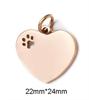 Customized Mirror Polished Hollow Paw Heart Tags Stainless Steel Pendants For DIY Personalized ID/Name/Logo/Text Jewelry