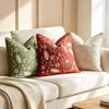 Floral Chenille Pillow Covers Embroidered Pattern Cushion Cover Decorative Cushion Case  Home Decor
