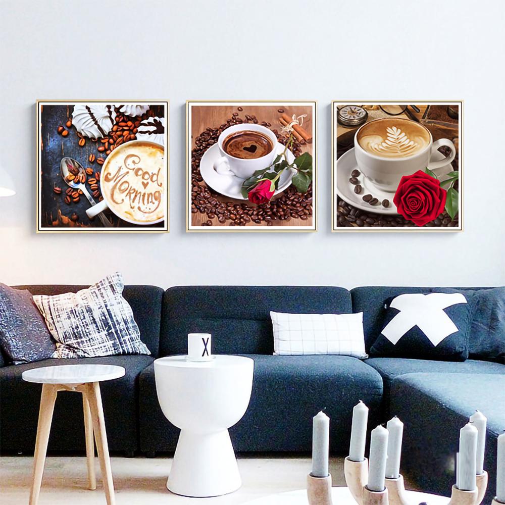 5D DIY полная круглая алмазная живопись кофе Алмазная вышивка горный хрусталь картина вышивка крестиком мозаика украшение дома подарок