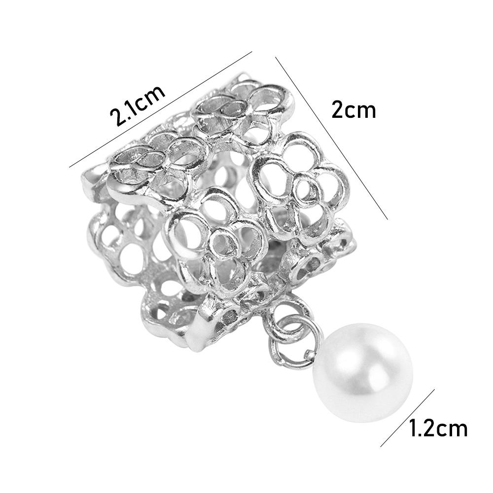 Vintage Metal Clothing Accessory Elegant Flower Women Brooches Shawl Buckle Pearl Scarf Buckle