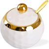 Ceramic Sugar Bowl 3.95*3.75 Inch Porcelain Salt Bowl Fashionable Seasoning Jar Coffee Bar
