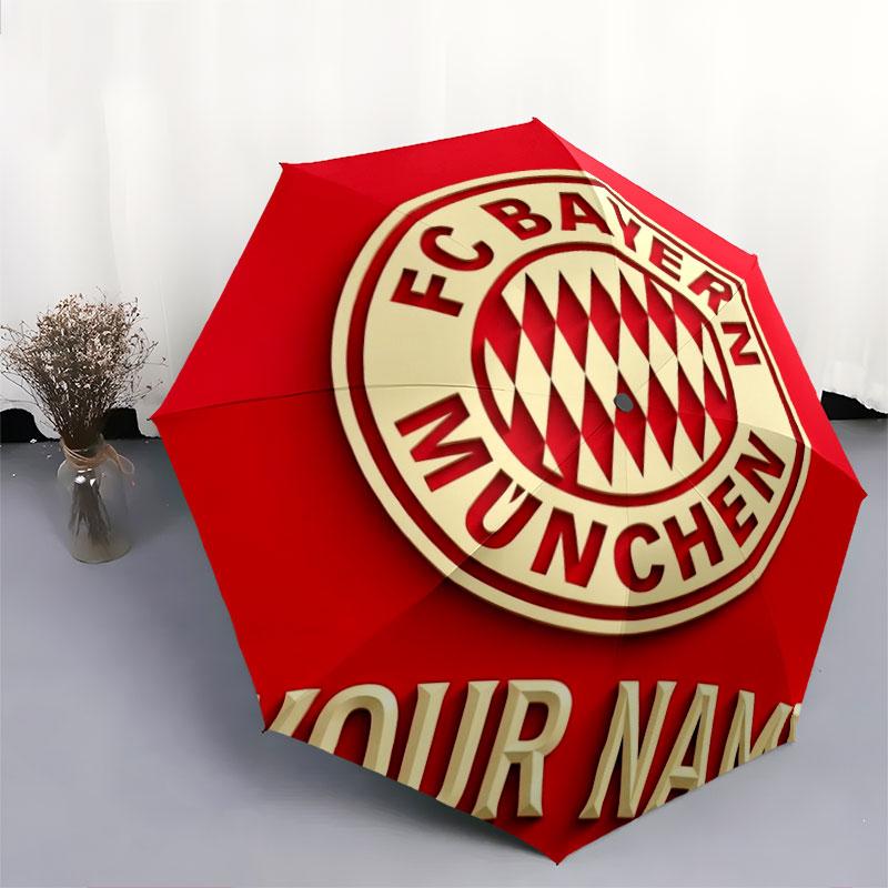 1 шт. Автоматический складной зонт - FC Bayern München, узор с индивидуальным именем, портативная и складная конструкция с 8 спицами, рождественские и новогодние подарки