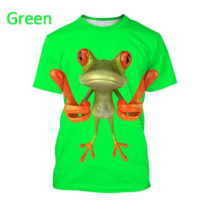 Fashionable Tree Frog 3D Printed T-shirt Fun Animal Men's and Women's Fun Hip Hop Style Short Sleeve Top
