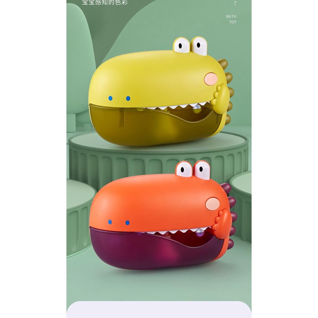 Bath Toy, Foam Machine Bath with Music, Dinosaur Bath Toy Baby with 1000+ Bubbles Per Minute