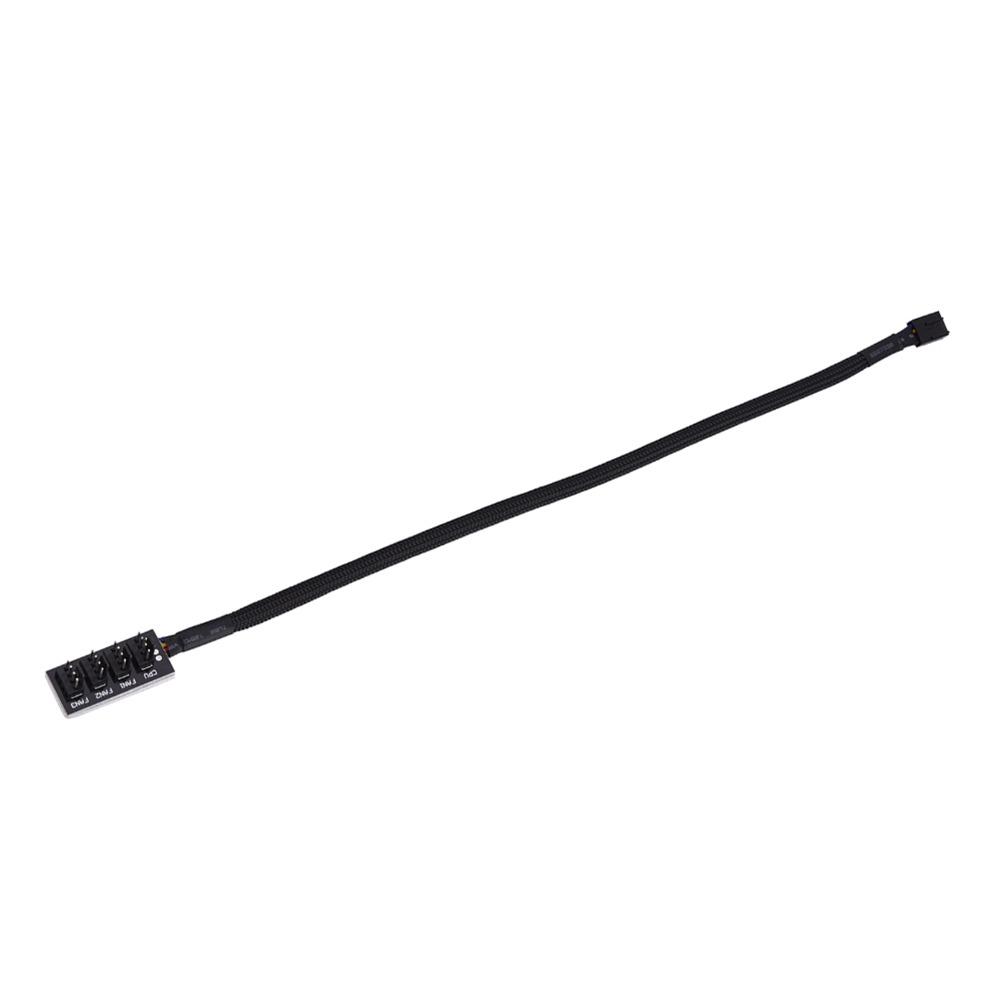 4-Pin Connector PWM Fan Hub Black Power Splitter Connector Fan Splitter Cable PC Case Internal