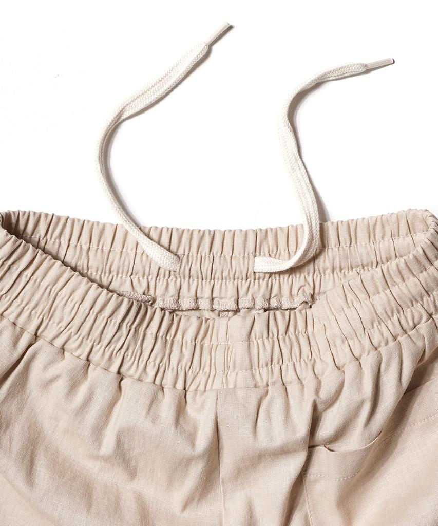 GAKKAI UNIONS Linen Single-Pleat Short Pants Beige