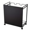Yamazaki Jitsugyo 4333 Blindfold Separation Dust 3 Tower Trash Can with Handle and Easy To Take Out Wagon, Separations, Black, Approx.