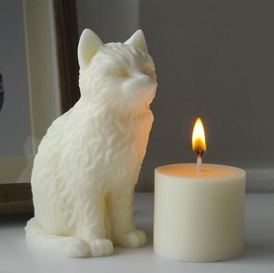 3D Кошка Свеча Силиконовая Форма Сделай Сам Котенок Гипсовая Декорация Ароматическая Свеча Украшение Форма