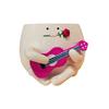 Guitar Smiling Face Planter Pot Resin Ukulele Head Flowerpot Indoor Outdoor Cactus Succulent Plants Container Home Balcony Garden Decoration
