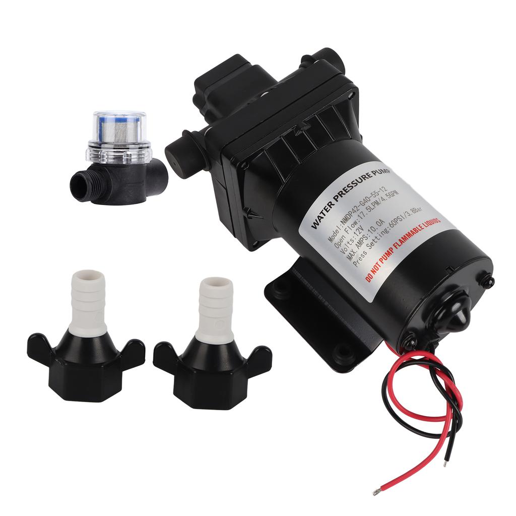 12V Электрический диафрагменный насос Автоматический самовсасывающий для автодома, яхты, лодки, сада