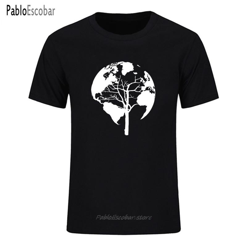 Summer T-shirt Funny Tree Nature World Map Short Sleeve Dad and Mom T shirt Casual Tee Tops