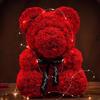 Mother's Day 25cm Artificial Teddy Rose Flower Bear with Box Romantic Gift Girlfriend Women Mother Birthday Wedding Party Deco
