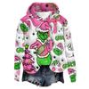 Women's Hooded Long Sleeve Christmas Printed Flannel Top Hooded Sweatshirt