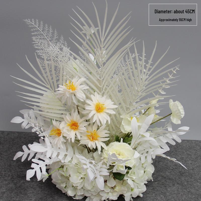 Wedding Aisle Floral Arrangement: Artificial Flower Basket & Row Decoration