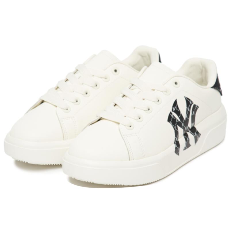 MLB Массивный Классический Каблук Dia Монограмма Низкие Кеды для Скейтборда Унисекс Белые Черные Кроссовки 3ASXAM82N-50BKS