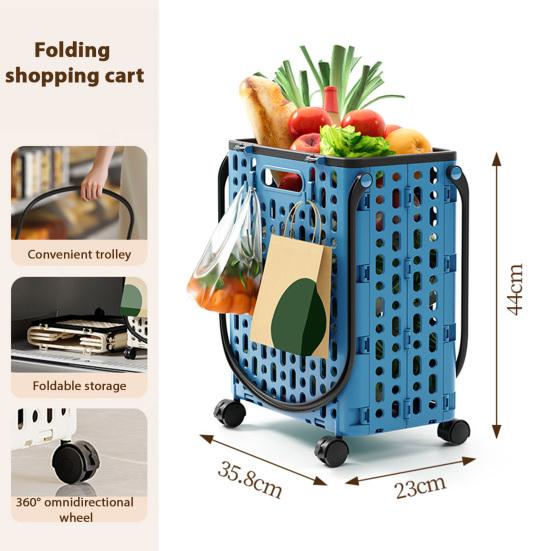 Yousheng Складная тележка для покупок Складная хозяйственная тележка с поворотными колесами на 360 градусов Легкая складная тележка на колесиках с крючками для продуктов