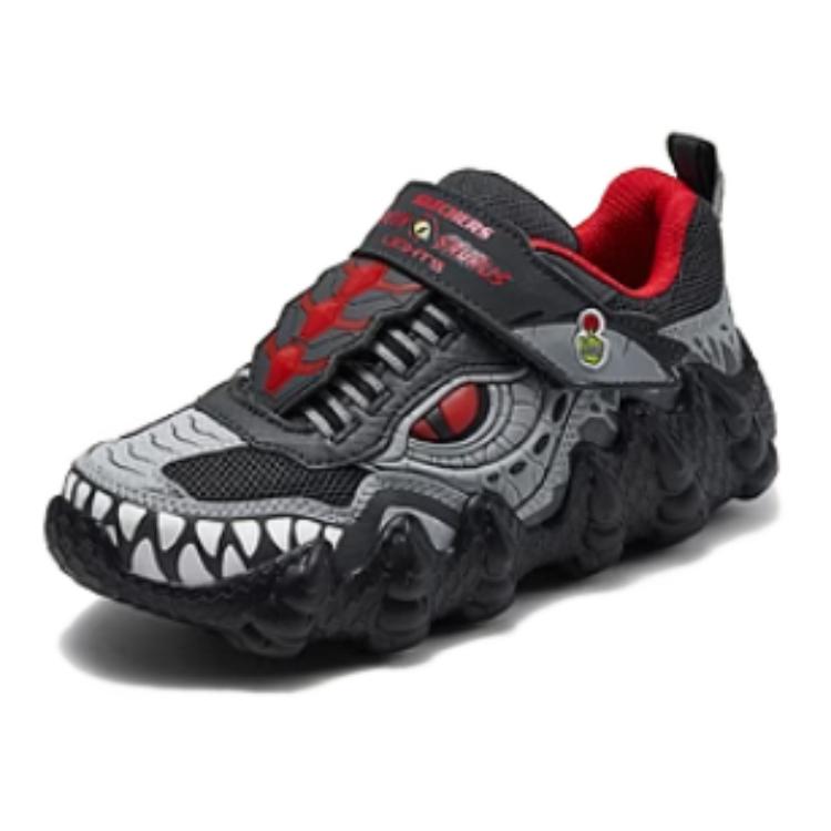 Skechers Нескользящие Ударопоглощающие Прочные Низкие Повседневные Кроссовки Детские Черный Серый Красный 400112L-CCRD
