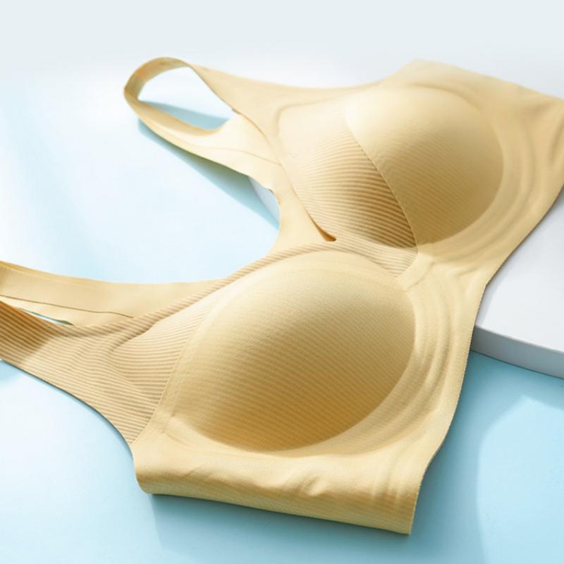 Летняя майка с фиксированной чашкой, бесшовное женское белье, женский собранный тонкий бюстгальтер без стального кольца, бюстгальтер с красивой спинкой
