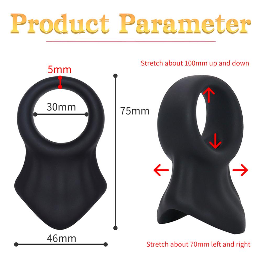 Reusable Penis Ring Scrotum Bondage Cock Ring Sex Toys for Men Chastity Cage Testicle Bondage Lock Ring Adult Sex Product Shop