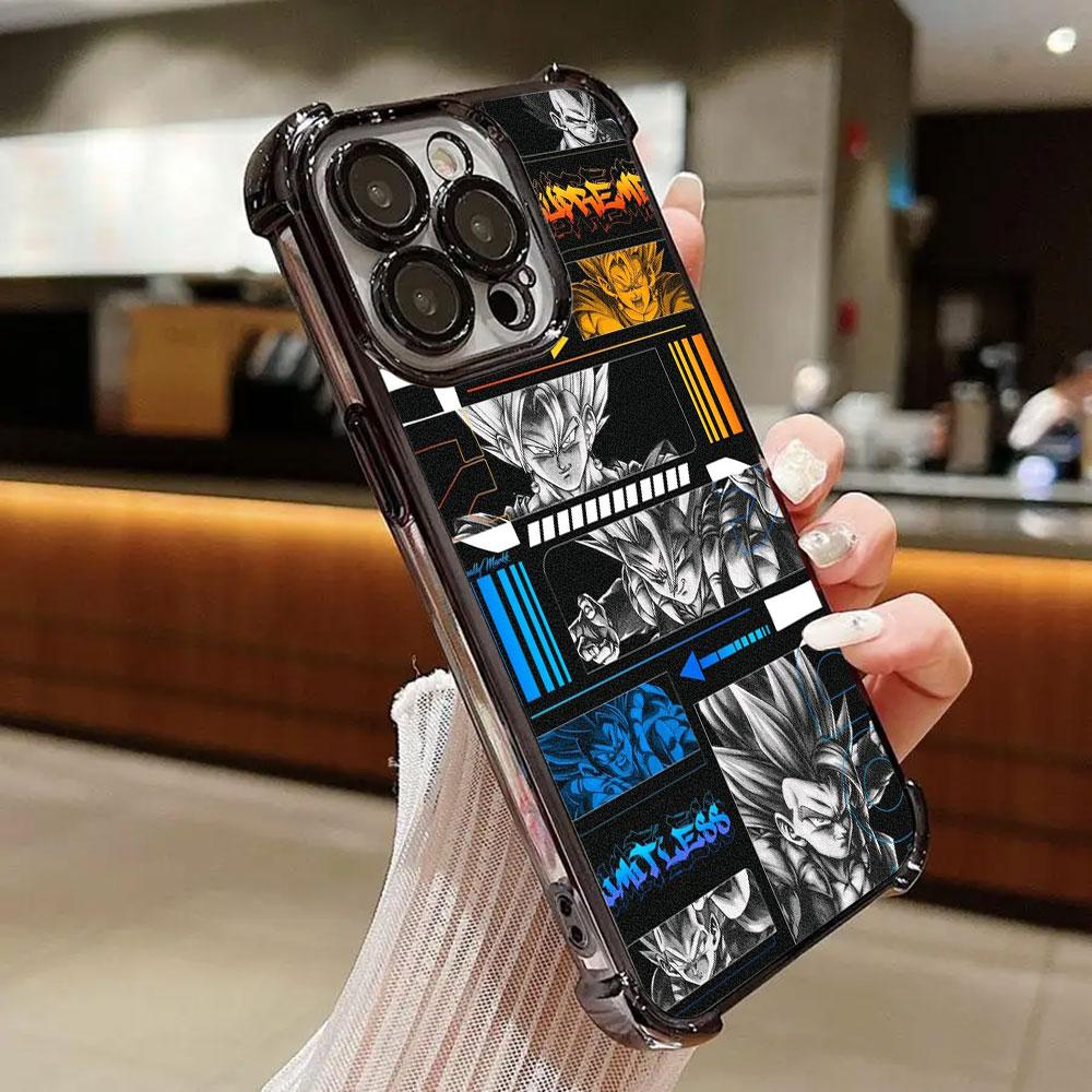 Japanese Dragons Ball Super Eyes Head Cartoon Phone Case for iPhone 11 13 15 16 17 Pro Max 14 Plus 17Air 16E 12 Mini Clear Cover