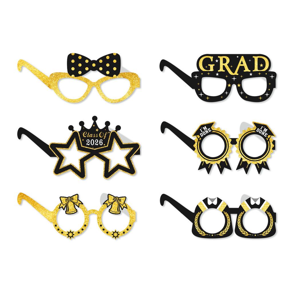 Graduation Season Party Decoration Paper Glasses Doctor Hat Trophy Ball Party Party Photo Props
