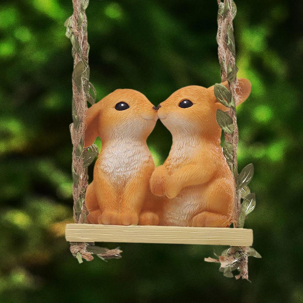 Фигурка животного, садовая скульптура для открытого пространства, подвесное украшение из смолы