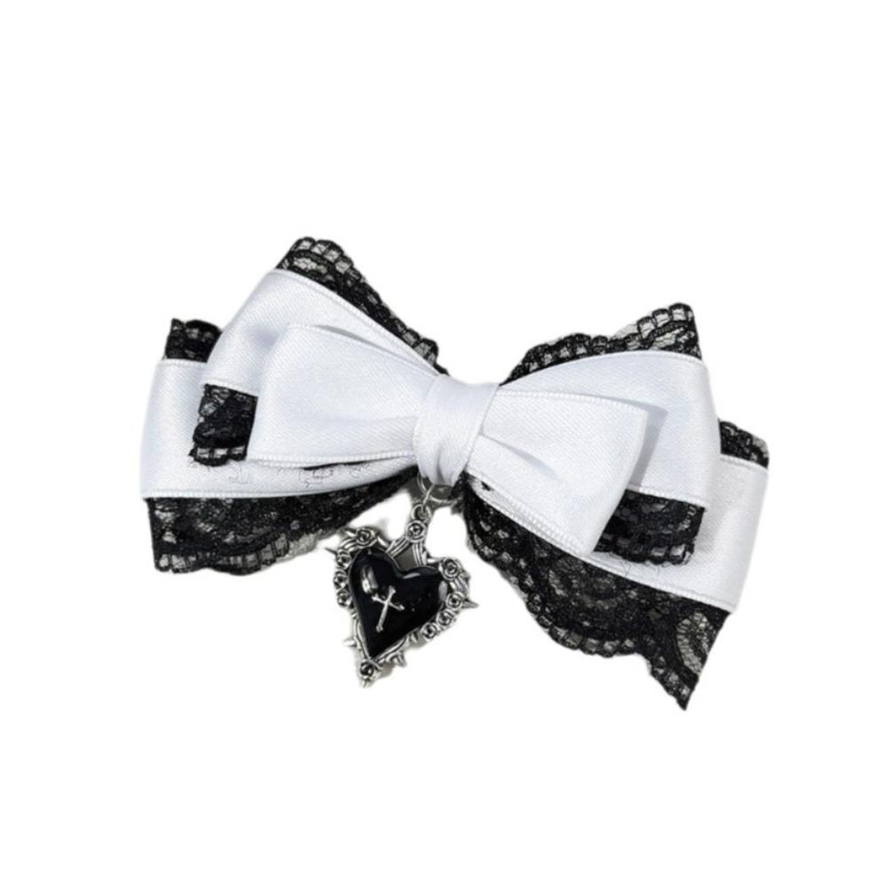 Ribbon Cute Duckbill Clip Gothic Hair Barrettes Sweet Bow Hair Clip Women