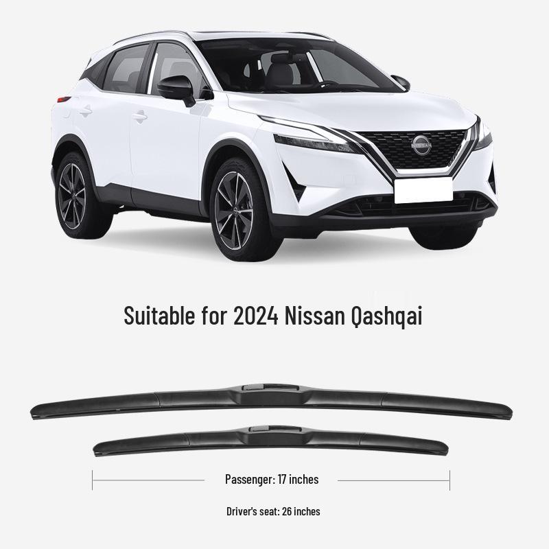 Бесшумные бескаркасные дворники для Nissan Qashqai 21-23 - Передние и задние, Высокое разрешение