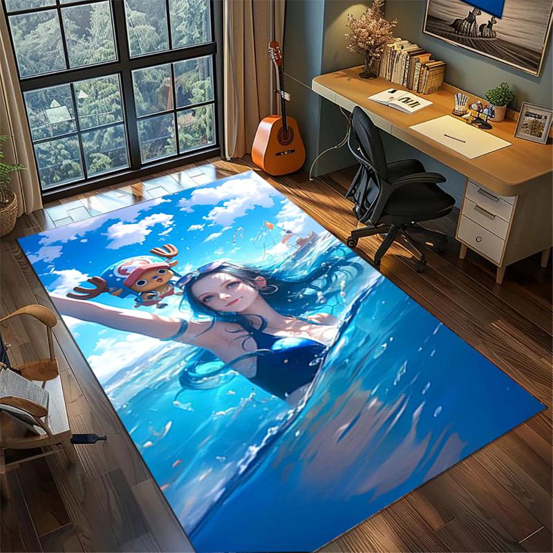 Non Slip Washable Floor Mat "ONE PIECE" Large Area Rug Carpet Bedroom Gamer Room Home Decor—kwq64