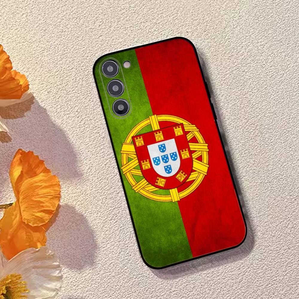 P-Portugal Flag Soccer Support Phone Case Black Silicone Soft For Samsung Galaxy A73,A72,A71,A70,A53,A52,A51