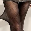 Модные полупрозрачные колготки, тонкие, эластичные, утягивающие, сексуальные колготки, классические ромбовидные женские чулки, чулочно-носочные изделия