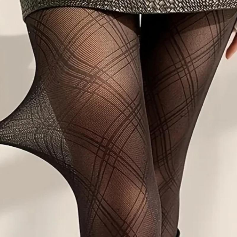 Модные полупрозрачные колготки, тонкие, эластичные, утягивающие, сексуальные колготки, классические ромбовидные женские чулки, чулочно-носочные изделия