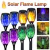 6/2/1PCS LED Outdoor Solar Torch Lights Waterproof Garden Patio Flickering Dancing Flame Lamp Lawn Lighting