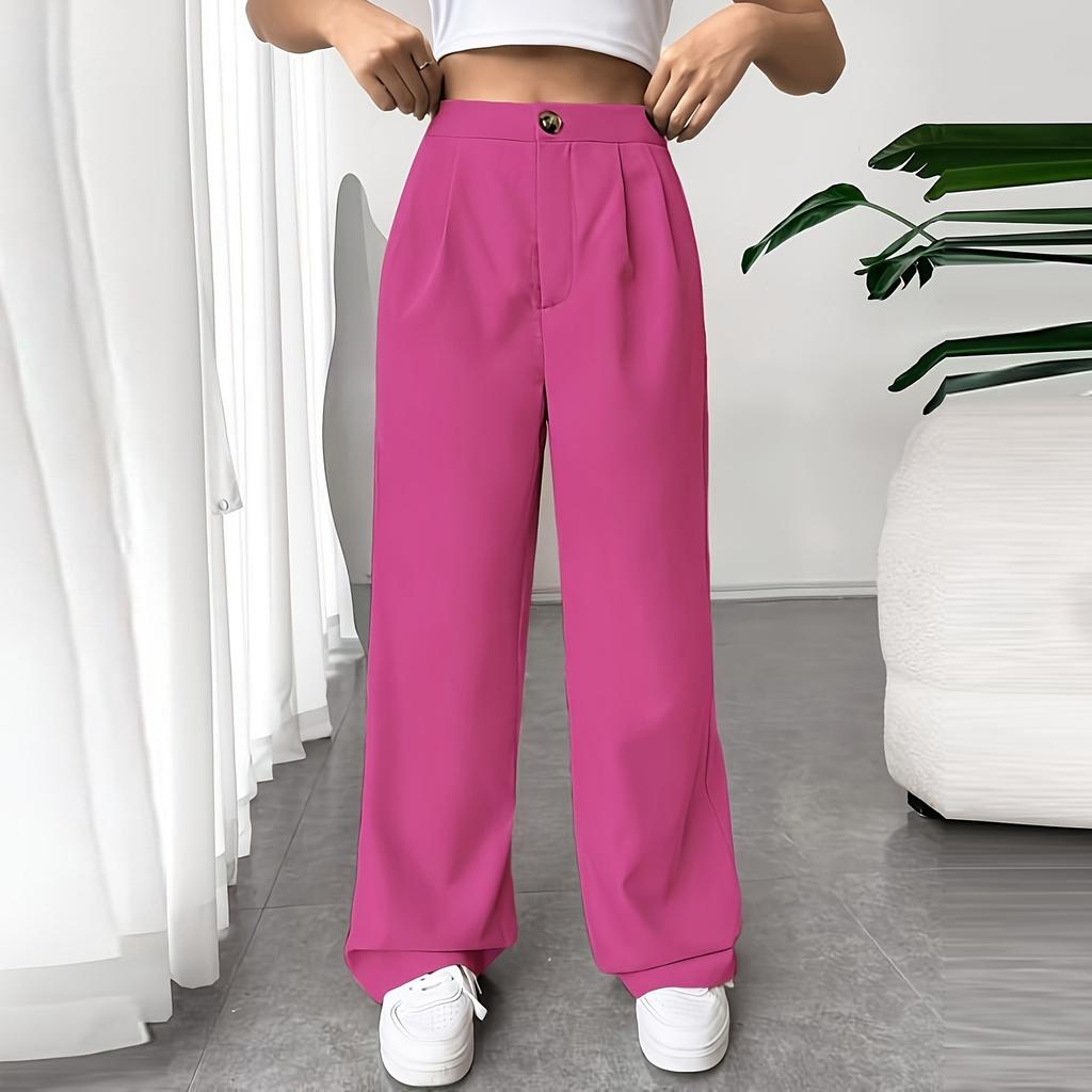 Женские эластичные брюки с высокой талией, повседневные активные брюки с широкими штанинами и длинными брюками, брюки с карманами