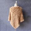 20 Women Fashion Triangle Sweater Casual Batwing Sleeves Pullovers Capes Striped Rabbit Fur Poncho Autumn Winter Shawl Cloak