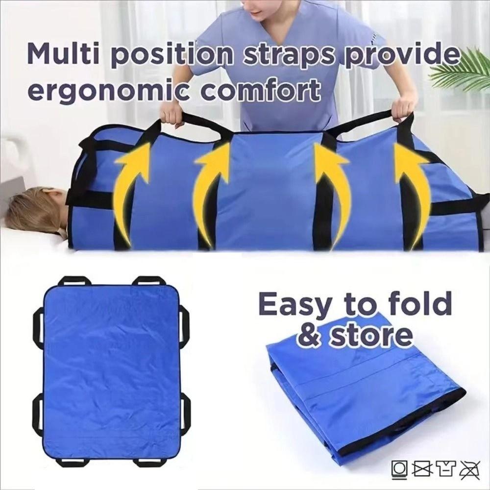 Reusable Elderly Turning Care Pad Reinforced Handles Patient Positioning Pad Bedridden Patients