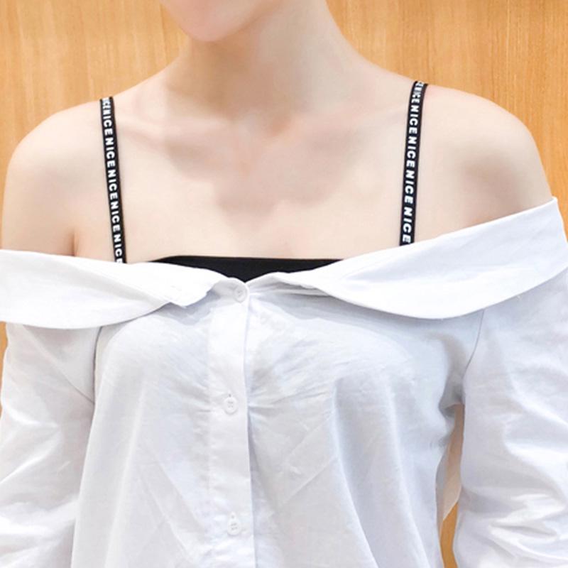 NICE Letter Print Shoulder Strap Sexy Can Be Exposed Beautiful Back Underwear With Personality Adjustable