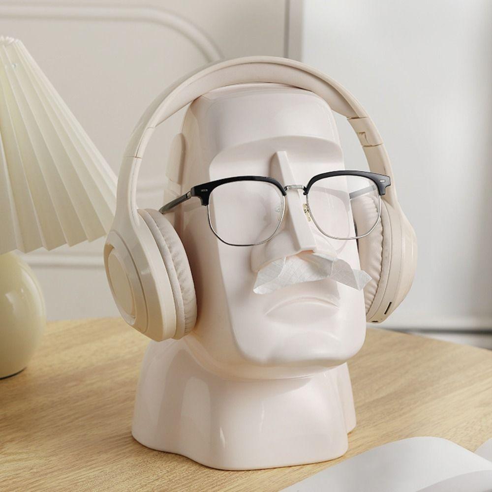 Creative Paper Towel Container Stone Statue Headphone Holder Sunglasses Storage Rack  Household