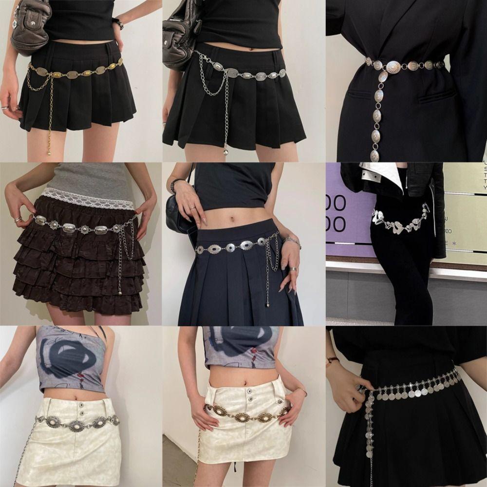 Metal Chain Belt Gold Silver Dress Belt Chain New Waist Chain Women