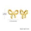 Elegant Bowknot Earrings, 18K Gold Plated Stainless Steel, Waterproof Tarnish Free Zirconia Bow Knot Stud Jewelry Gift for Women
