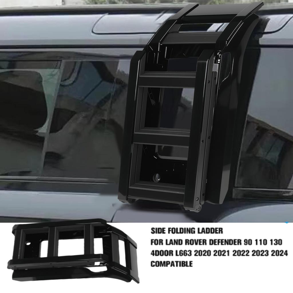 Car Ladder Roof Racks for Land Rover Defender 90 110 130 L663 2020-2024  Aluminum Alloy Side Ladder Deployable Side Ladder F