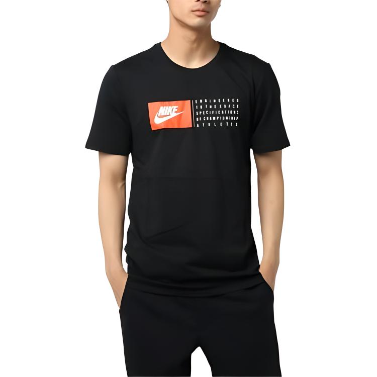 Nike T Shirts Men's Crew Neck Moderate Straight Fit 943781-010