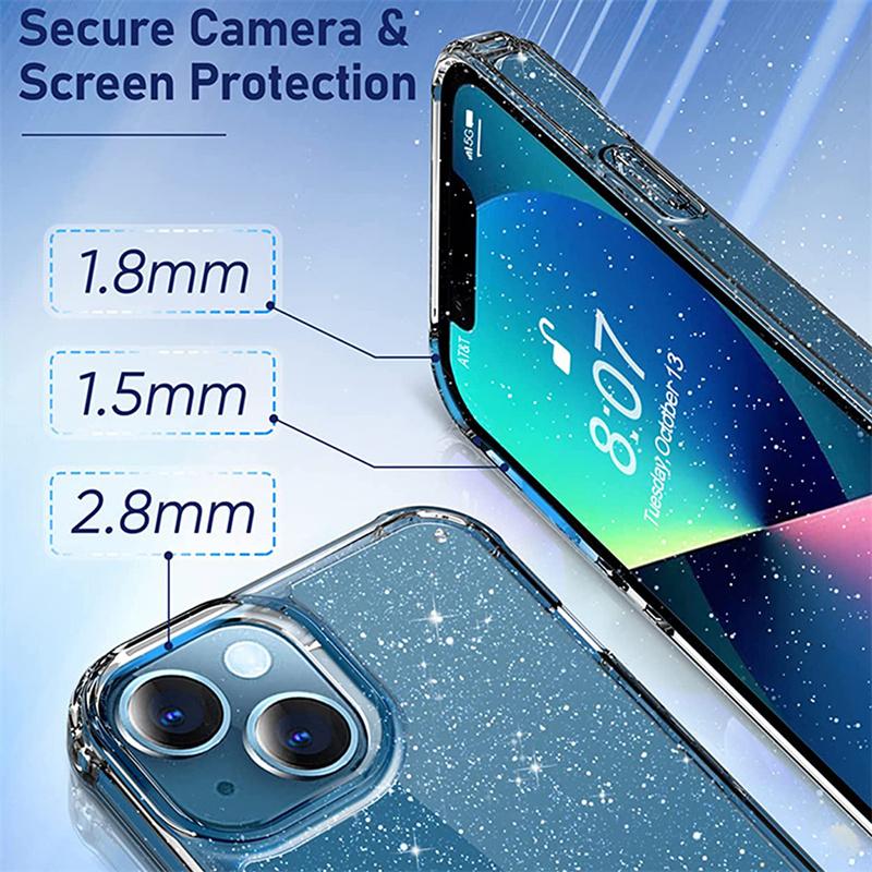 Чехлы для телефонов с блестящим порошком для Iphone 14 12 13 11 Pro Max XR Xr Xs Max 14plus Pro, прозрачная мягкая задняя крышка, принципиально