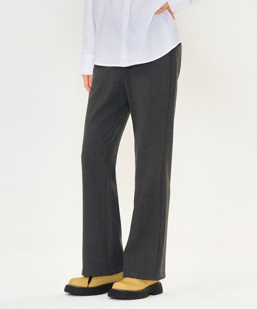 CHASECULT Women'S Bootcut Check Slacks - Charcoal