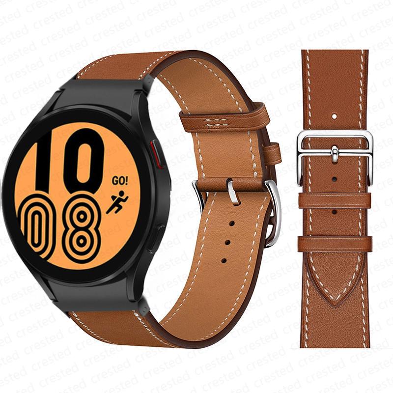 20mm Band For Samsung Galaxy Watch 6 4 classic/5 Pro 44mm 40mm 47mm 43mm 45 No Gaps Leather Bracelet Correa Galaxy Watch 6 Strap