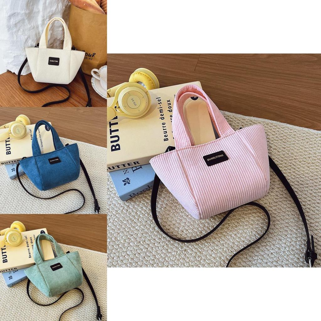 Small Canvas Bucket Purse For Women With Internal Pouch And Single Strap For Casual Wear
